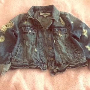 ‼️SALE‼️USED EXPRESS DISTRESSED DENIM JACKET‼️